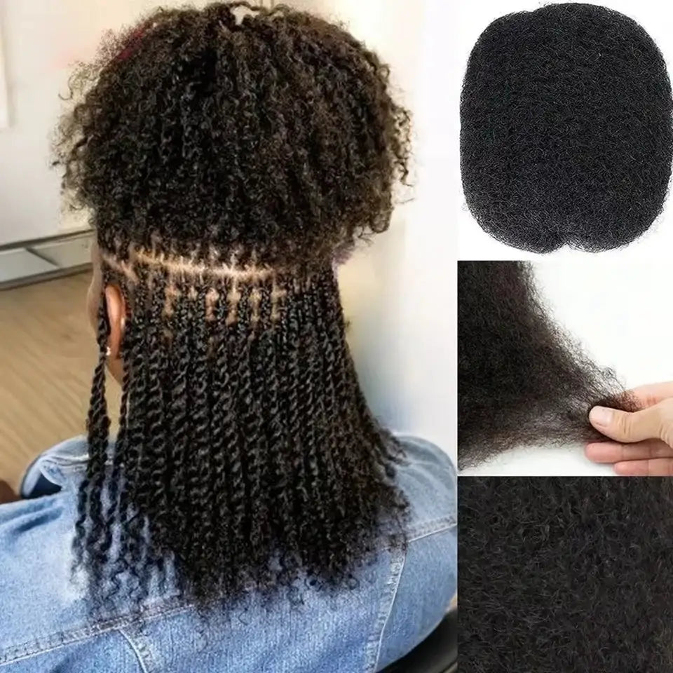 Afro Kinky Curly bulk Remy hair for braiding by Simples Market, soft and lightweight, no attachment