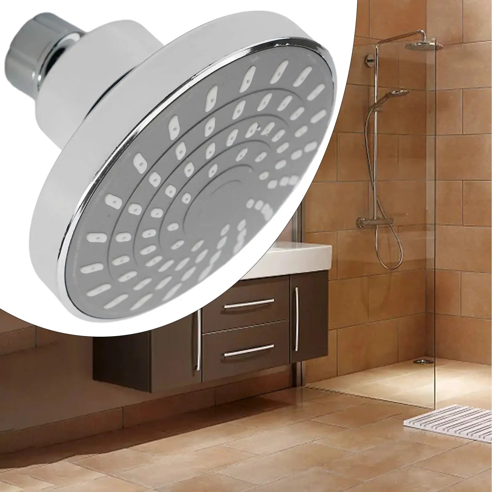 Adjustable Shower Head Sprayer Rainfall Wall-Mounted by Simples Market, chrome finish