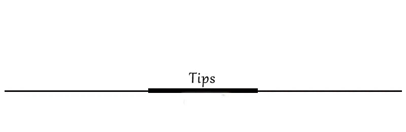 Tips banner with bold black horizontal underline on white background.
