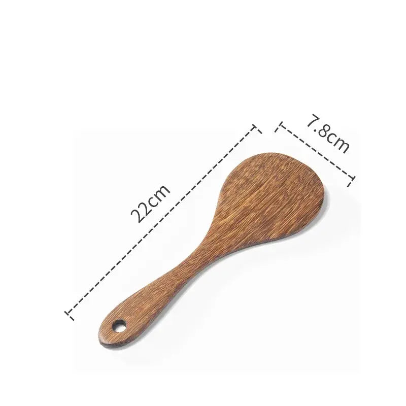 EcoWood Kitchen Utensils Set With Wooden Handles Nonstick Durable Scratch Resistant And Odor Free