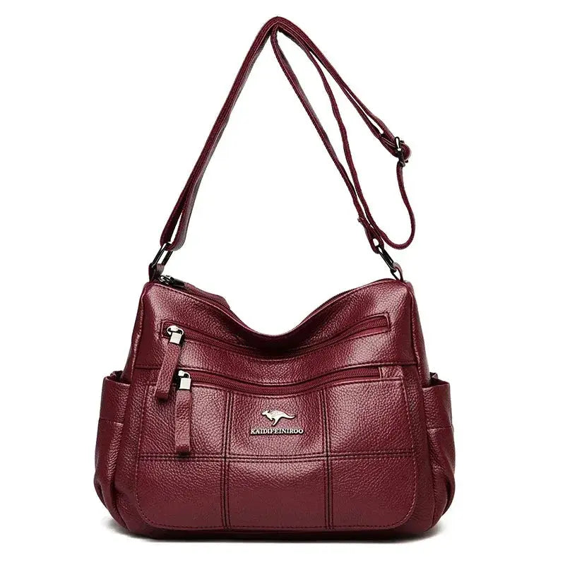 NobleGrace Soft Leather Luxury Handbag Women Triple Layer Tote Large Capacity Shoulder And Crossbody Bag