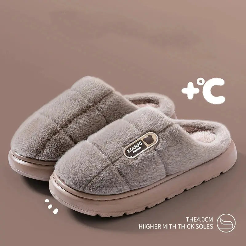 CozyNest Unisex Winter Slippers With Thick EVA Sole Non Slip Indoor Home Comfort Warm Footwear
