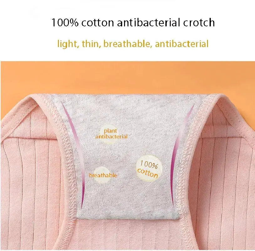 Simples Market women's pink cotton panties, antibacterial crotch, high-waist underwear