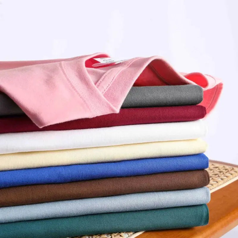 One Hundred Percent Cotton Unisex Short Sleeve T Shirt Loose Fit Crew Neck Solid Color Top For Men And Women