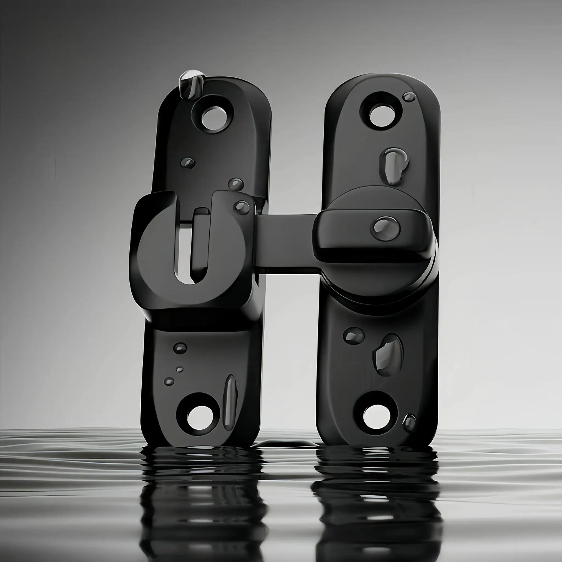 Pair of Simples Market black anti-theft door locks with sliding pins, 90°/180° adjustable.