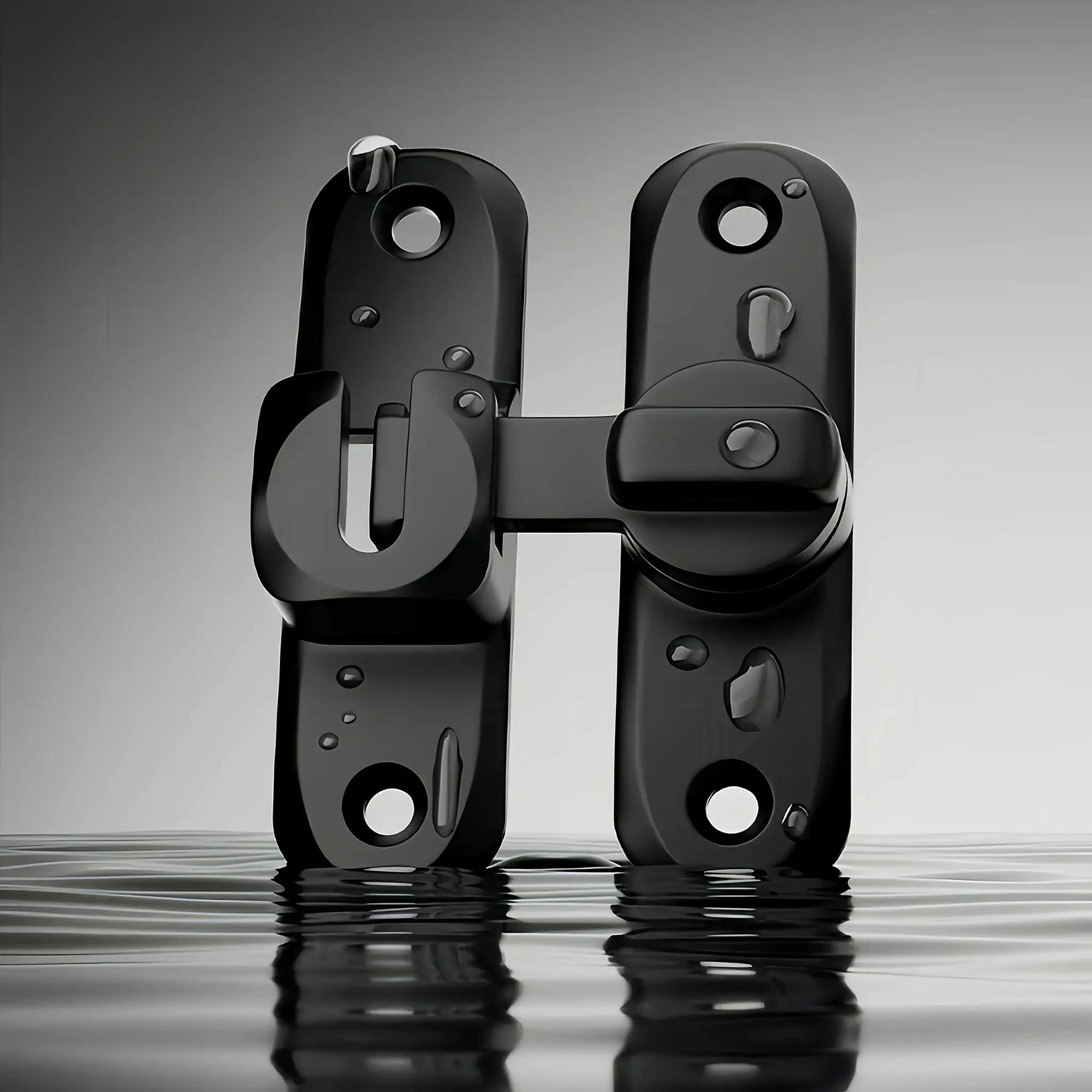 Pair of Simples Market black anti-theft door locks with sliding pins, 90°/180° adjustable.