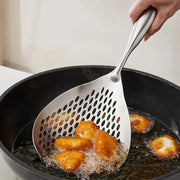 ChefMaster Large Durable Stainless Steel Colander Skimmer Spoon For Heavy Duty Frying And Cooking