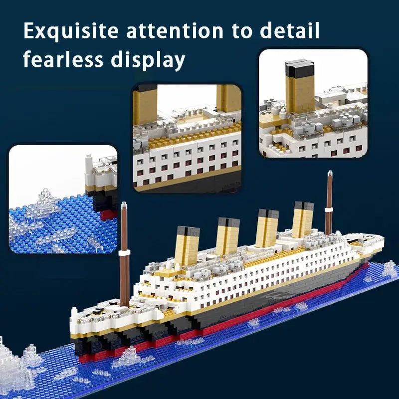Titanic Micro Particle Building Block Puzzle Ship Model For Kids 6 12 Construction Toy