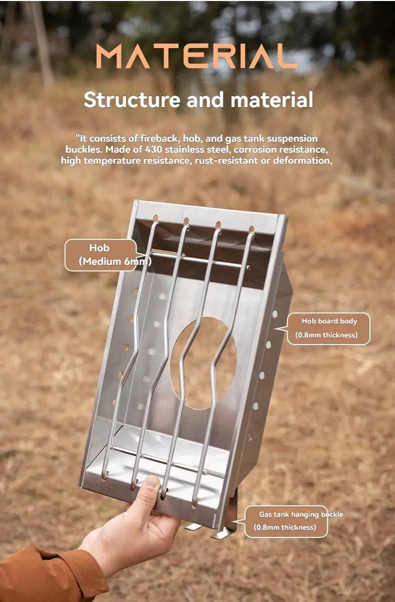 Camping furnace plate frame CK-25PG, stainless steel Korean-style windproof one-unit frame by Simples Market
