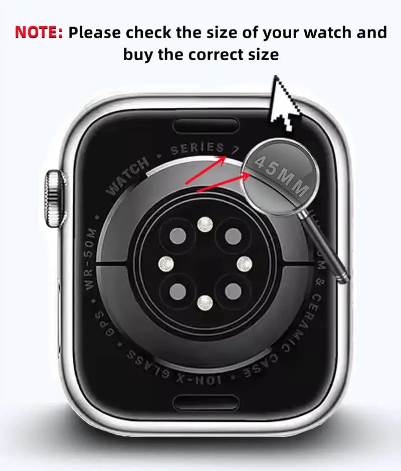 Glass+Case for Apple Watch 45mm bumper in black with protective surround