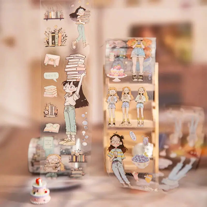 Mr Paper Washi Tape by Simples Market, 1 roll, kawaii character scenery designs for journaling and scrapbooking