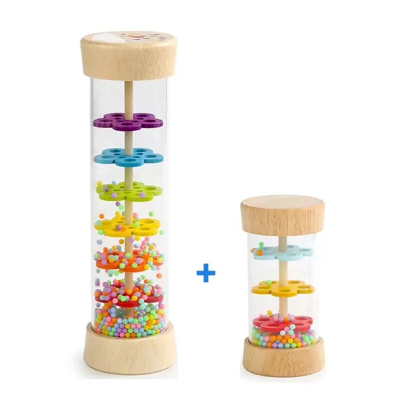 Wooden Rain Sound Tube Instrument Rain Maker And Hourglass Shaker Toy For Sensory Play And Hearing Enlightenment