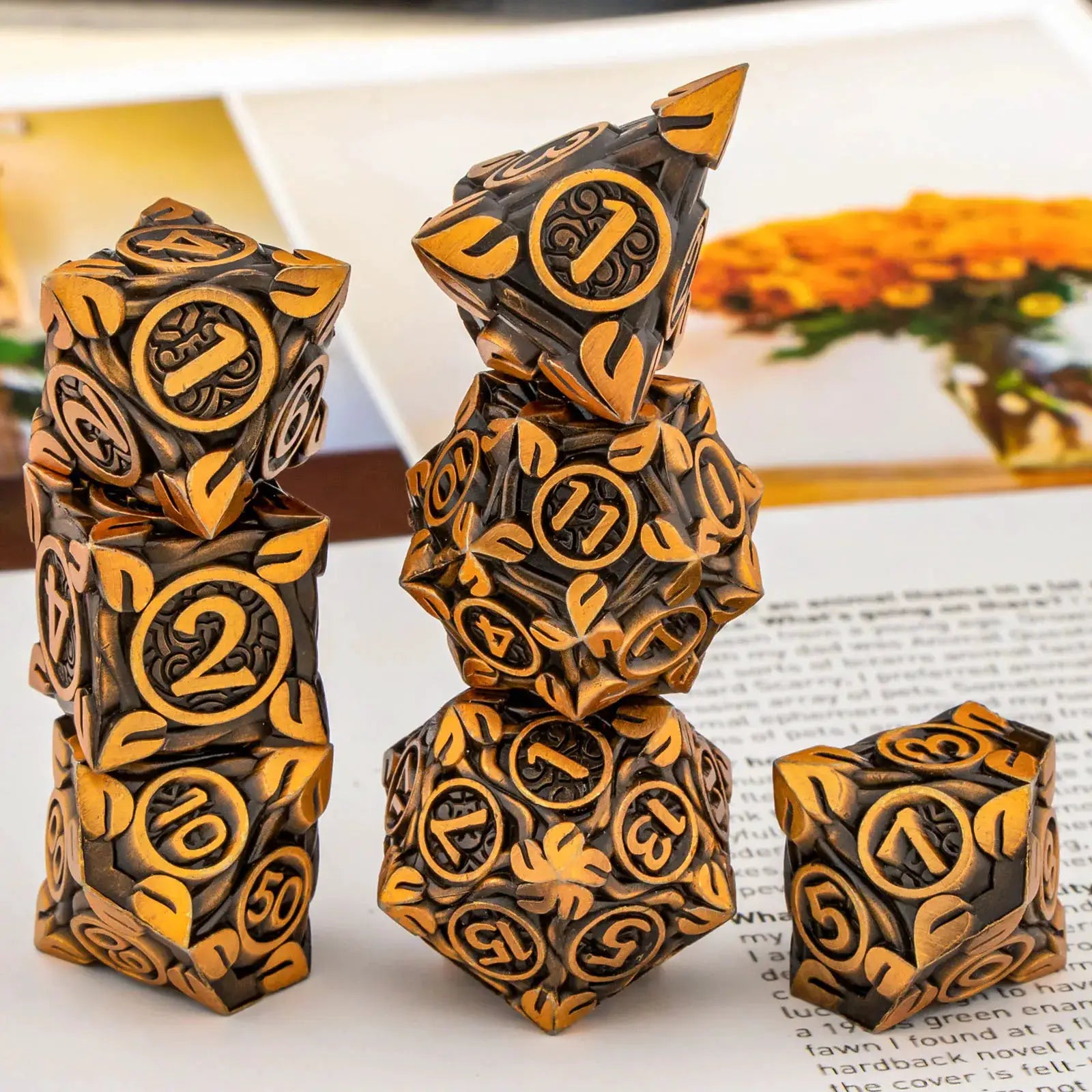 Skull And Dragon Metal Dice Set For Dungeons And Dragons Polyhedral Dice For Tabletop RPGs