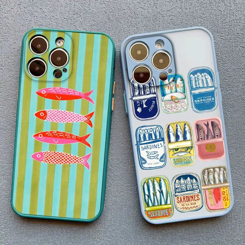Sardines Color Fish Phone Case Shockproof Semi Wrapped Protection for iPhone 11 12 13 14 15 16 17 Pro Max