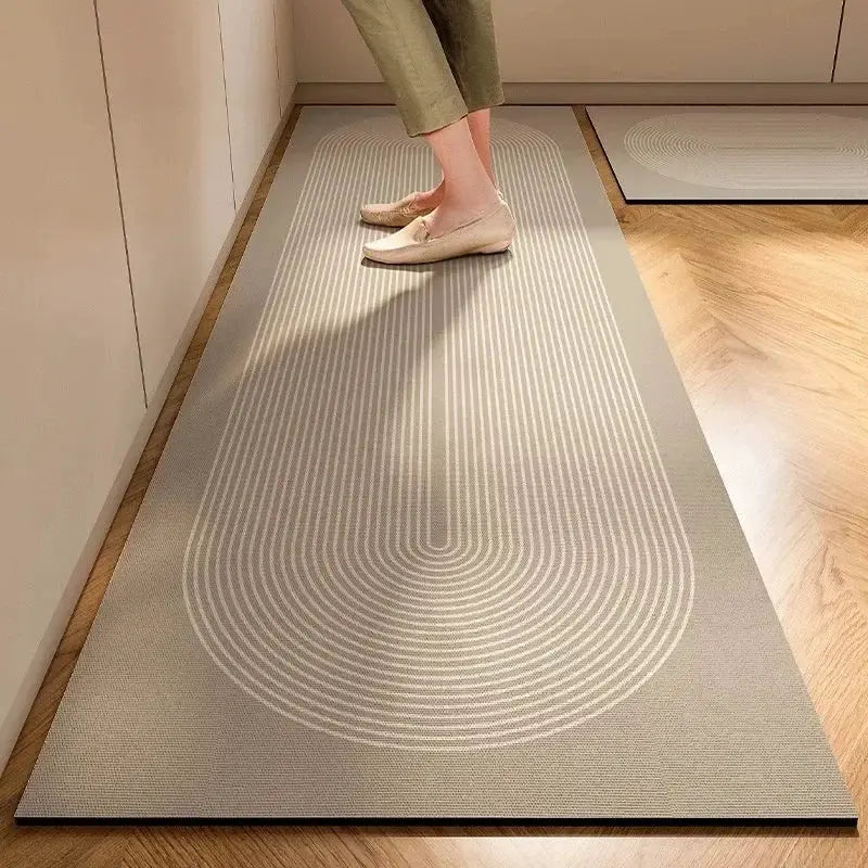Simples Market Japanese-style diatomite mud kitchen mat, anti-slip, absorbent, grey runner