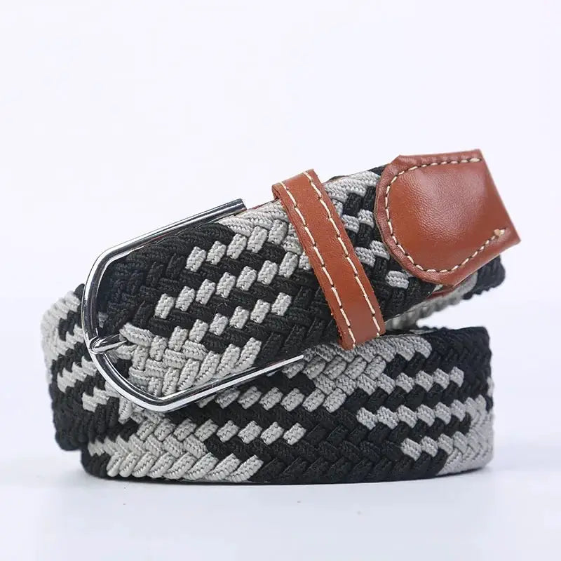 UrbanFlex Unisex Knitted Pin Buckle Belt Elastic Braided Canvas Stretch For Comfortable Jeans Wear