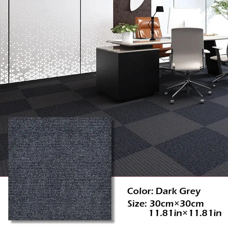 Simples Market 30cm x 30cm self-adhesive anti-slip floor rug tile, dark grey