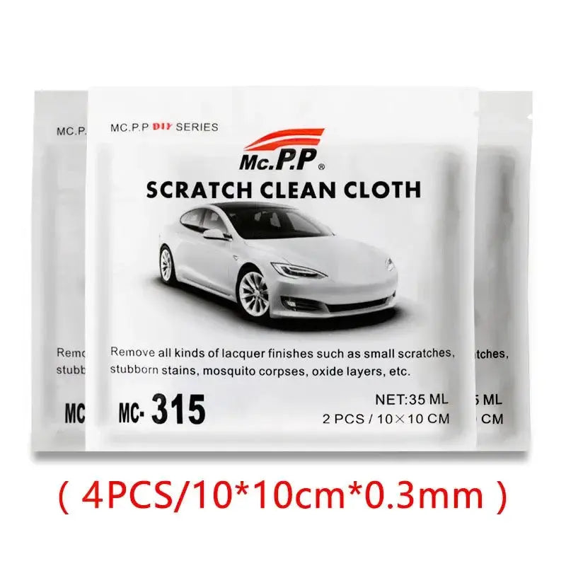 Mc.P.P Scratch Clean Cloth 4-pack, car scratch remover, 10x10 cm, 0.3 mm thick
