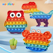 Rainbow Pop Push Bubble Fidget Interactive Toy For Anxiety Relief Sensory Therapy Adults Children Kids Special Needs