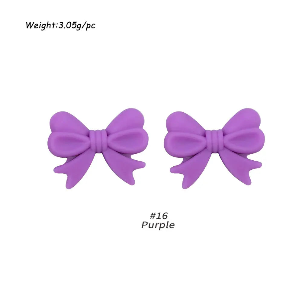 10Pcs Crown Bowknot Silicone Beads For Jewelry Making Diy Necklace Keychain Bracelet Craft Supplies