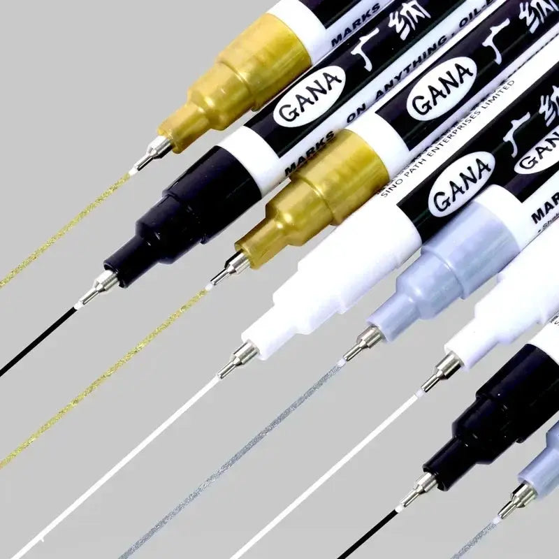 4-piece oil-based permanent paint marker set with 0.7mm extra-fine tips, waterproof for rock painting, wood, metal and canvas