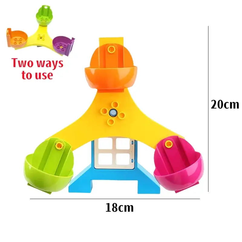 Big Building Blocks Duplo Compatible Large Brick Ferris Wheel Seesaw Slide Swing Educational Toy For Kids