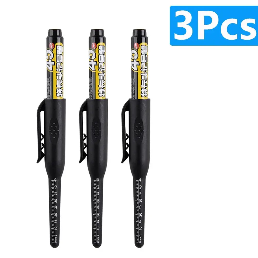 45mm Waterproof Long Head Marker Pen for Deep Hole Marking Tile Carpentry Woodworking Multi Purpose Ink Black Blue Red