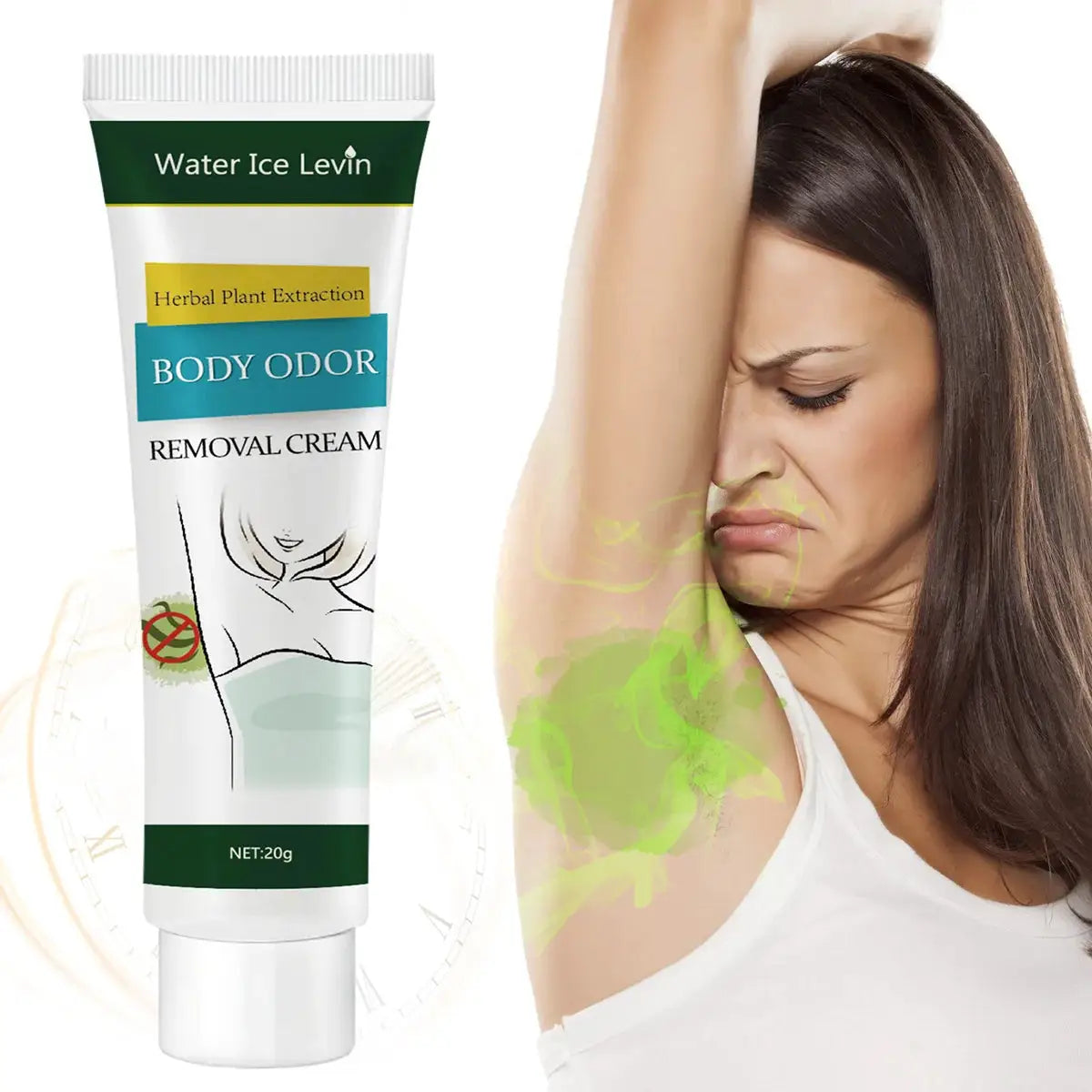 Herbal Essence Deodorant Cream by Simples Market, herbal plant extraction, body odor removal, 20g, unisex