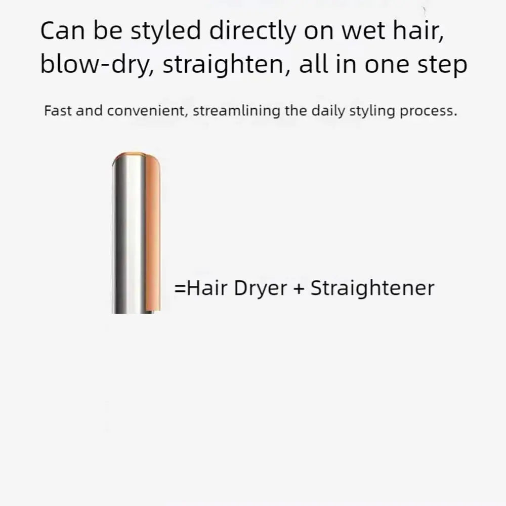 Simples Market 2-in-1 hair dryer and straightener in silver with rose-gold accents