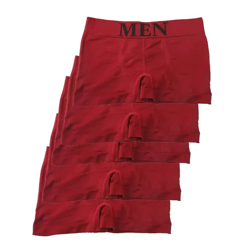 5 Pack Men's Boxer Briefs High Elastic Breathable Underwear Soft Stretch Fabric Plain Color