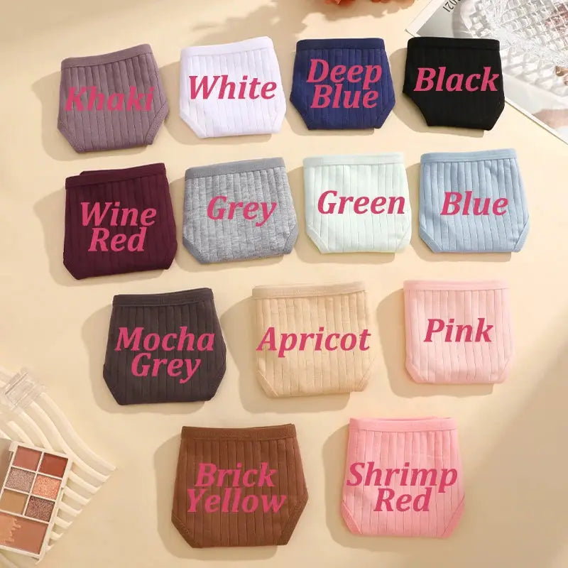 Cotton seamless women's thongs in assorted colors, 15-piece display