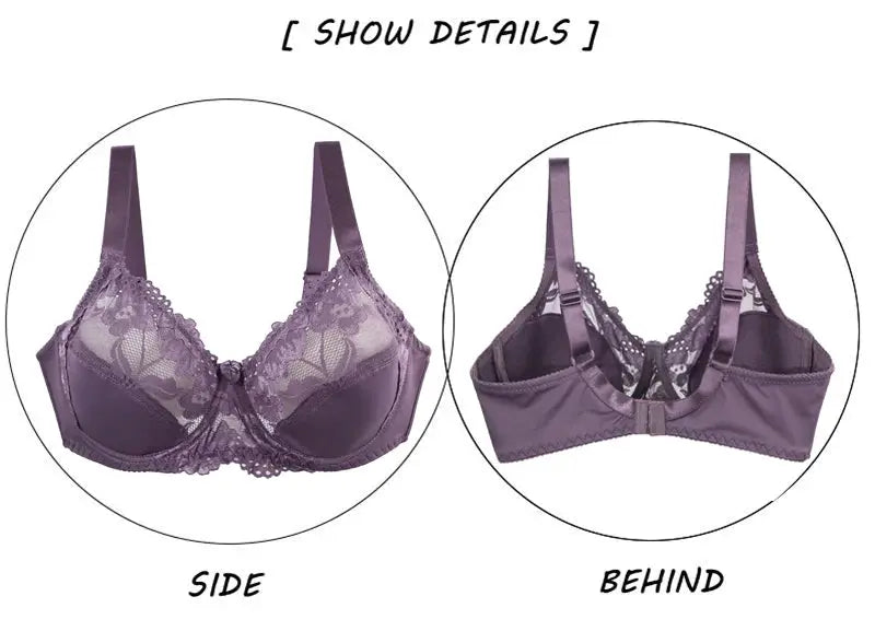 Bra Simples Market purple lace underwire with adjustable straps and steel ring