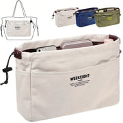 VoyageCraft Canvas Drawstring Storage Bag with Multiple Pockets Lightweight Portable Travel Organizer