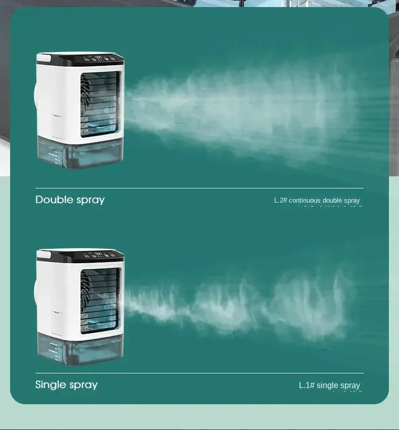 HOMEFISH compact desktop humidifier by Simples Market, white plastic, dual spray modes (2 units shown)
