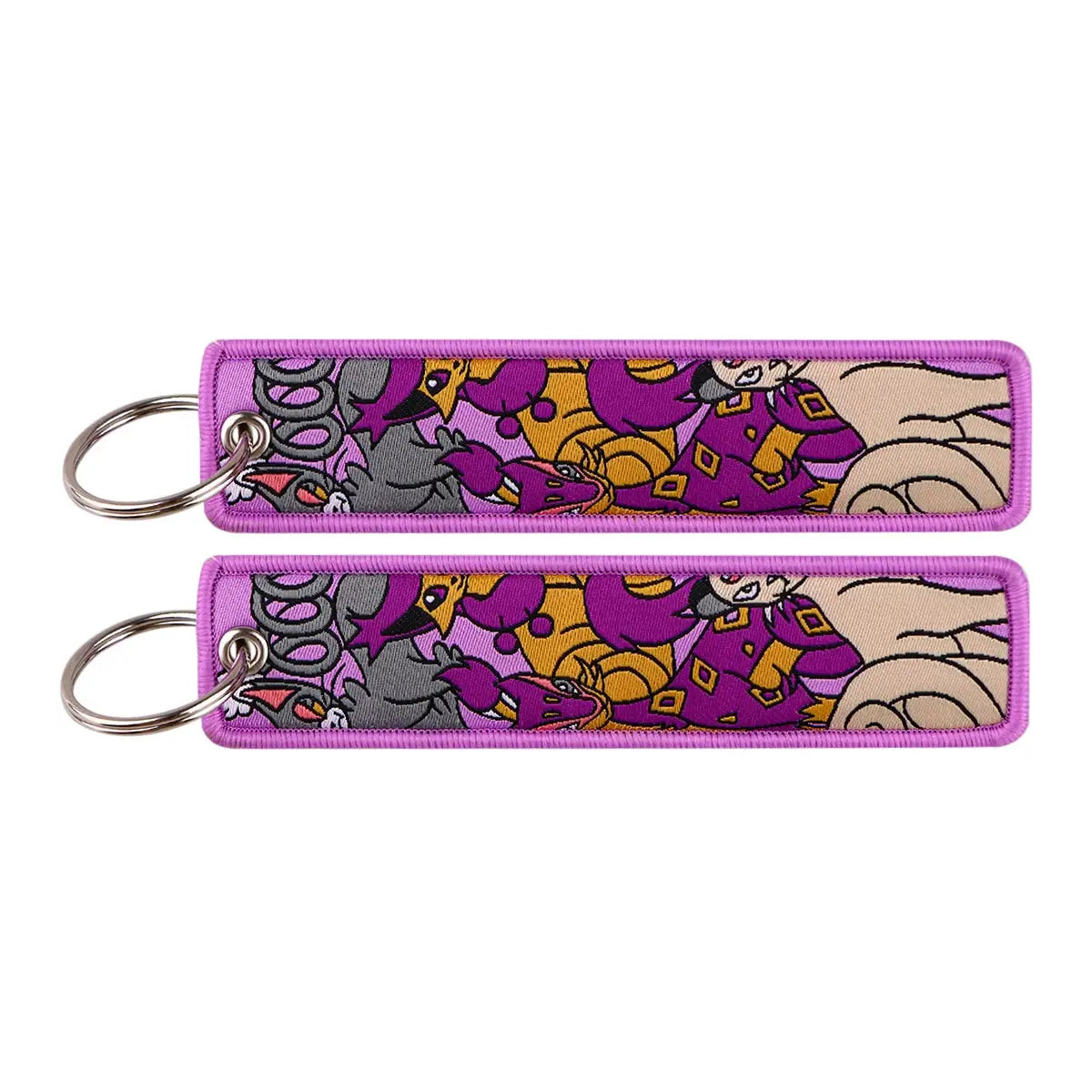 Gengar and Mewtwo Anime Keychain Zinc Alloy Double Sided Key Tag for Keys Car Motorcycle Gift for Men Women