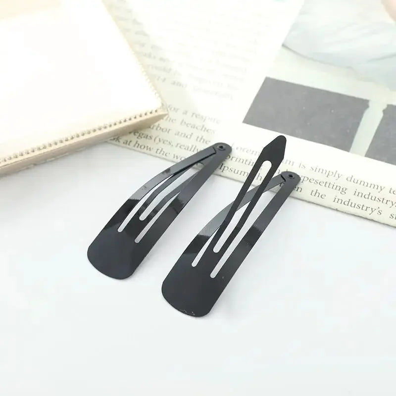 LuxeLoom Black Tassel Hair Clips Pack Of 36 Durable Electrophoretic Iron Secure Hold For All Ages