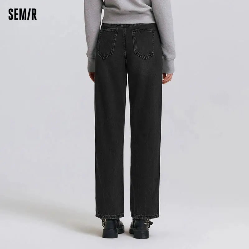 Semir Jeans Women Vintage Wide Leg Trousers Spring 2025 Soft Denim