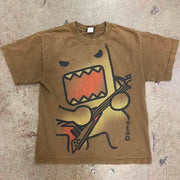 Kawaii Oversized Summer Trendy Printed Cotton Tee For Couples Y2K Casual Loose Retro Top