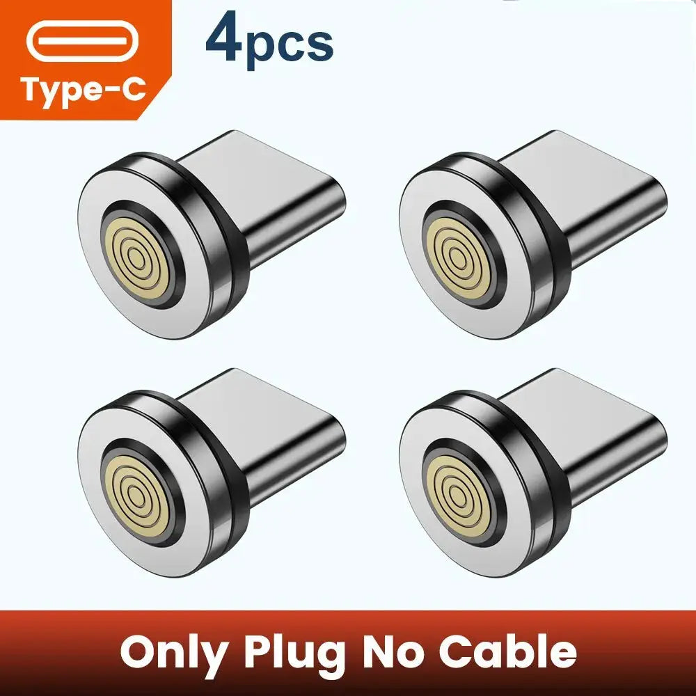 Toocki 540 rotate magnetic USB-C adapters, 4pcs, silver with black ring, for iPhone/Xiaomi fast charging