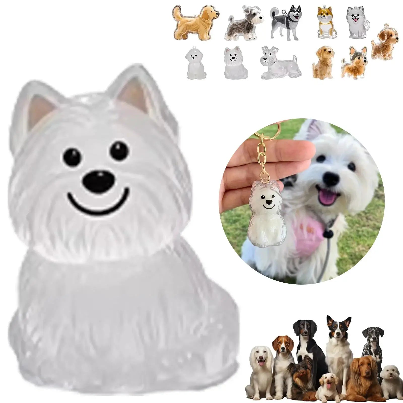 Clear Cat And Dog Hair Capsule Keychain Memorial Pendant For Pet Keepsake Do It Yourself Jewelry