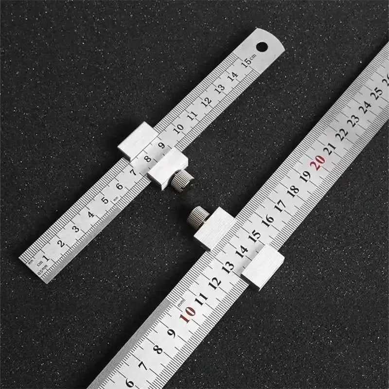 Portable Accurate Positioning Woodworking Tool Steel Ruler Positioning Limit Block Measuring Gauge for Carpentry