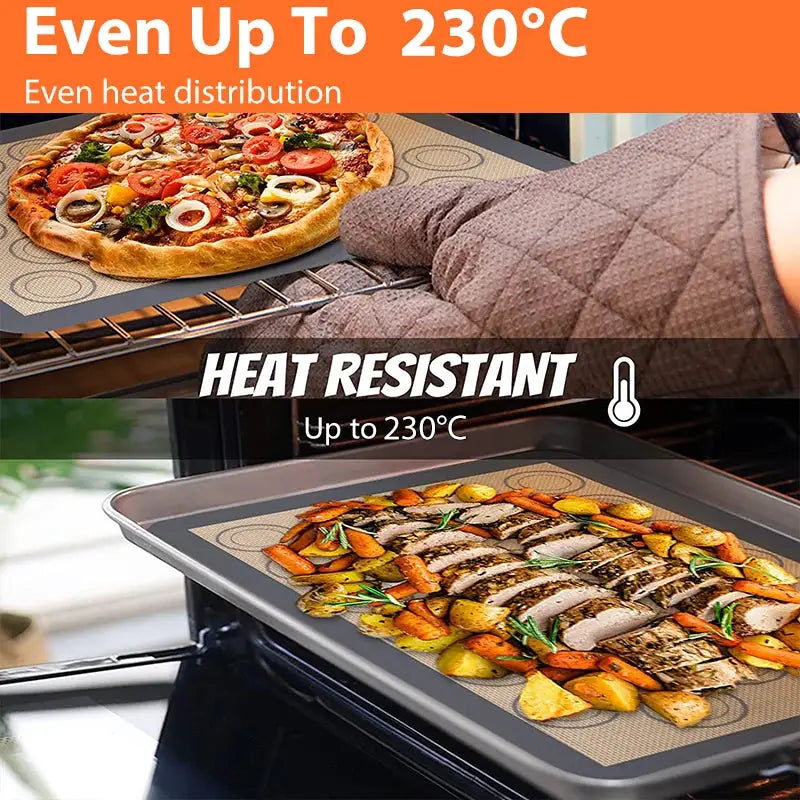 Silicone Baking Mat 0.4mm Thin Reusable Nonstick Heat Resistant Oven Liner For Cookies