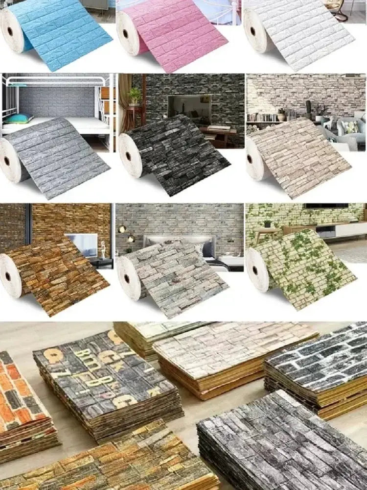 3D Foam Brick Wallpaper Self Adhesive Waterproof Wall Sticker For Living Room And Bedroom 70cm Wide 1m, 5m Or 10m