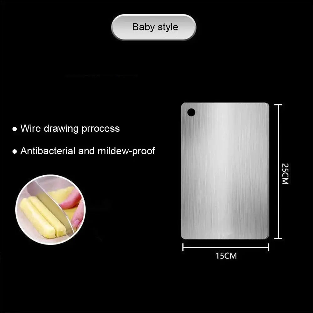 Stainless Steel Double Sided Cutting Board For Kneading Dough And Kitchen Prep Hygienic Antibacterial Surface