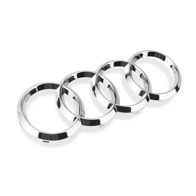 Audi four-ring chrome logo emblems, 4-piece chrome badge set