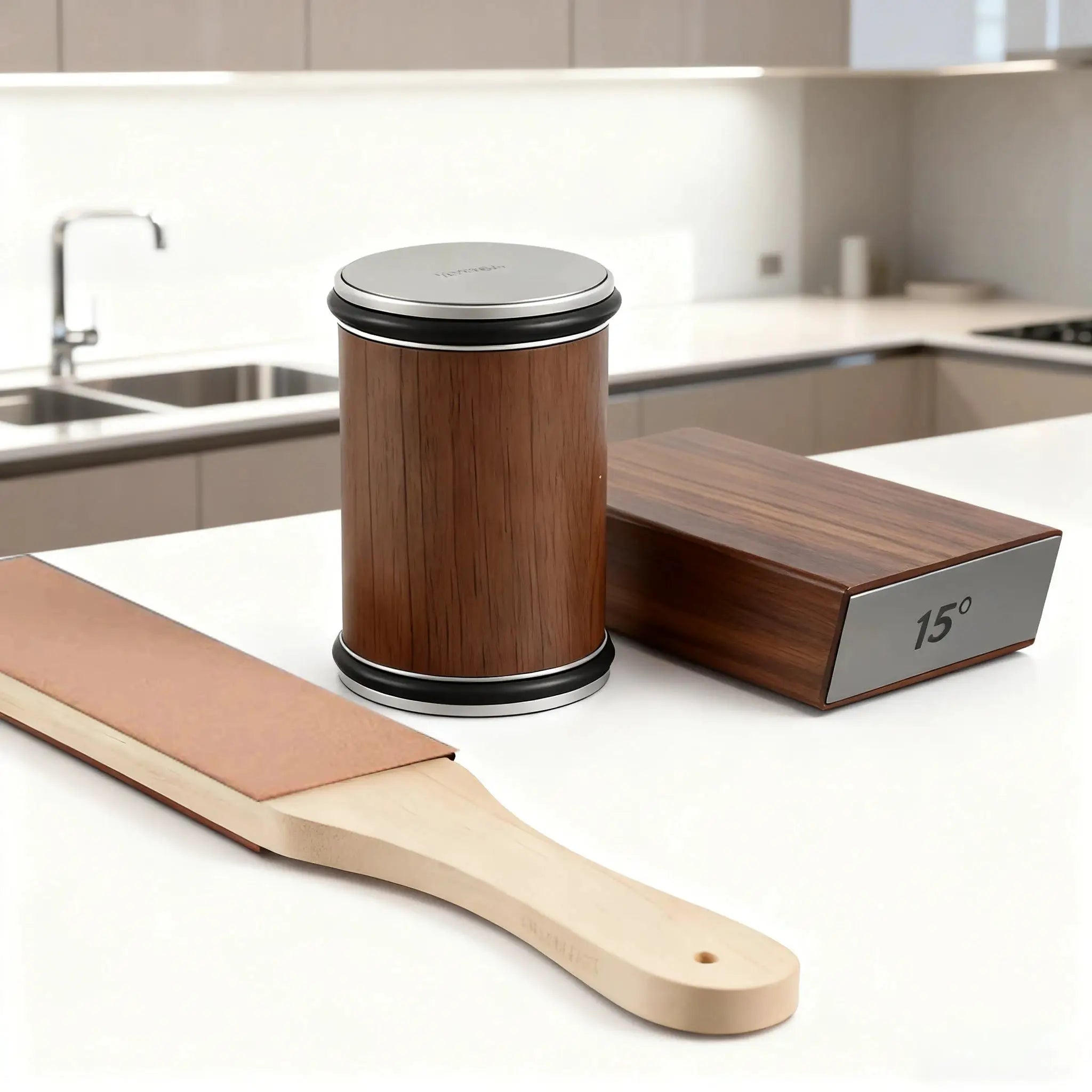 Rolling Knife Sharpener With Magnetic Knife Holder And Diamond Sharpening Stones For 15 And 20 Degree Angles