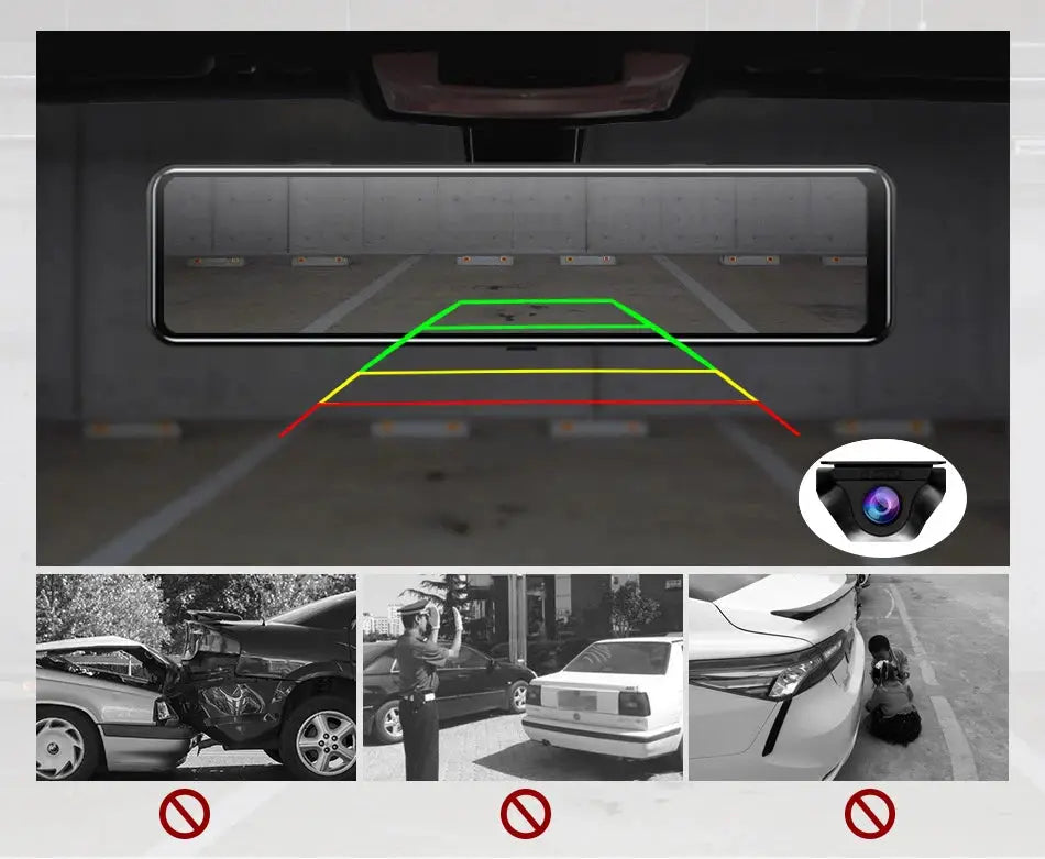 E-ACE 4K WiFi dashcam rearview mirror by Simples Market, 12-inch car DVR with Sony sensor and 1080p rear camera