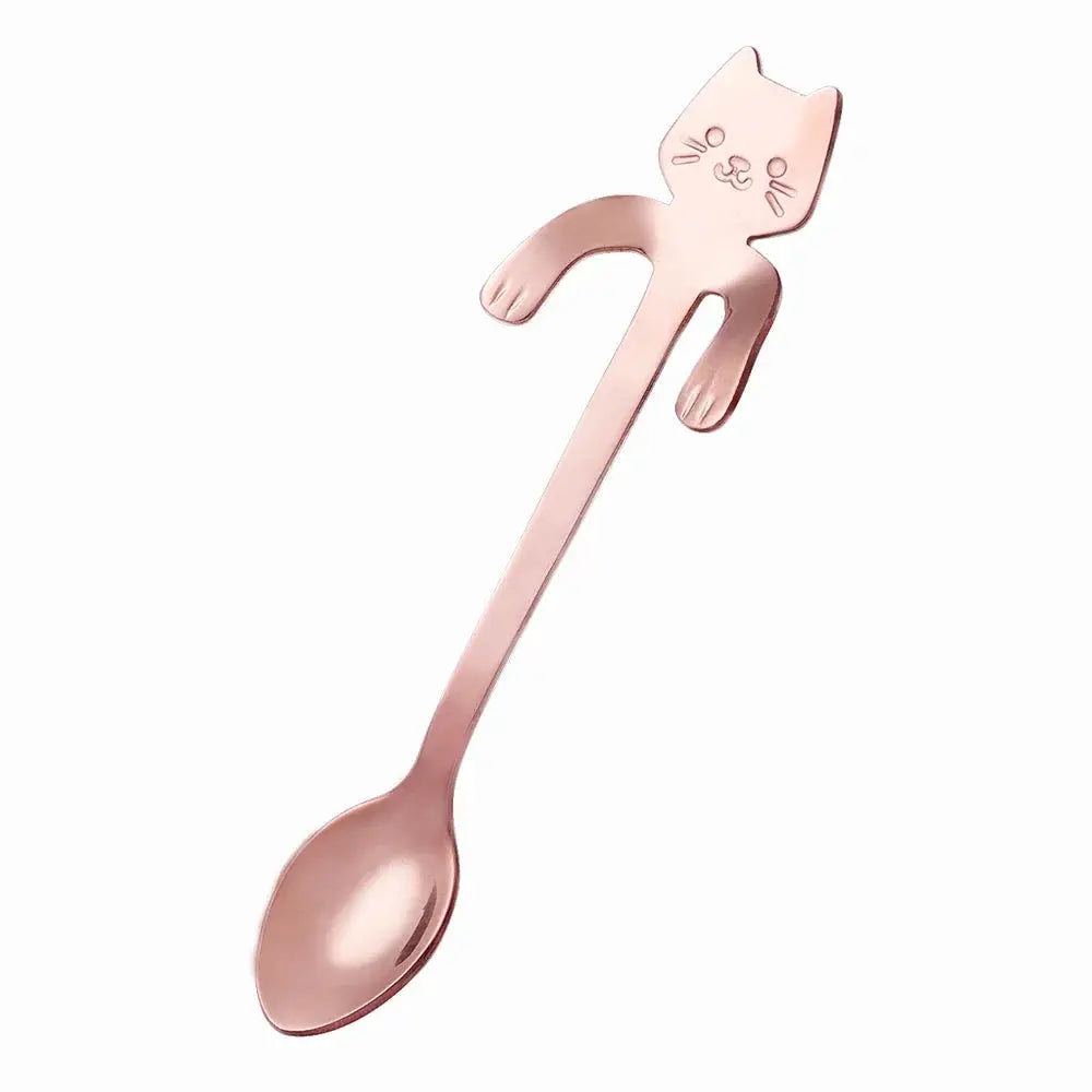 Cat Shaped Stainless Steel Coffee Spoon Purrfect Kitchen Adorable Stirring and Scooping Desserts