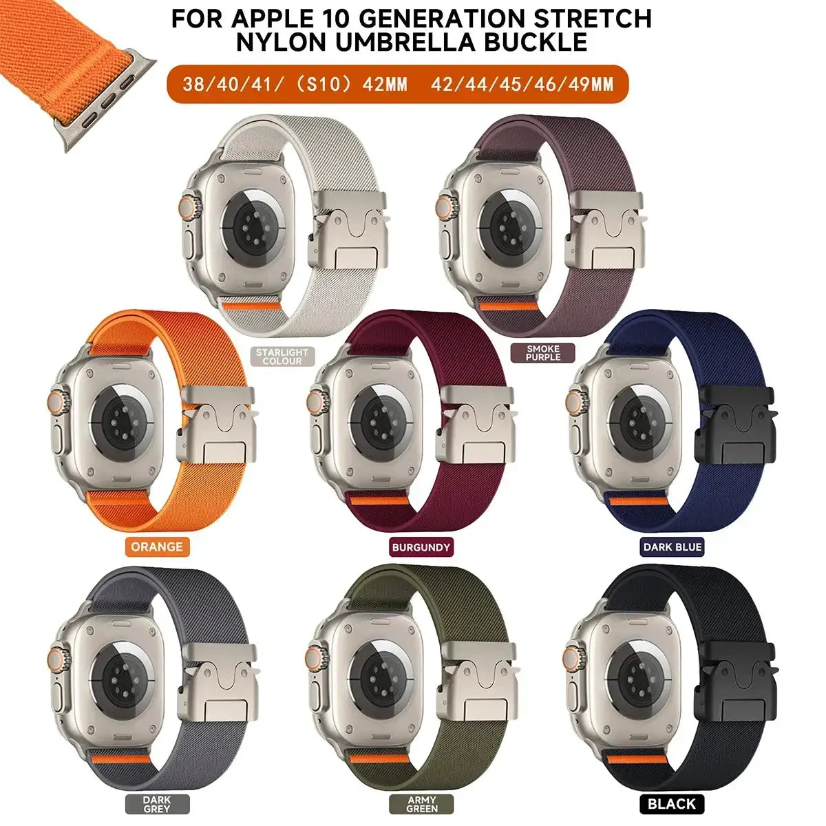 Parachute Nylon Strap for Apple Watch Band 46mm Ultra 3 2 49mm 44mm 42mm 40mm 45mm 41mm Bracelet IWatch Series 11 10 9 8 7 6 SE