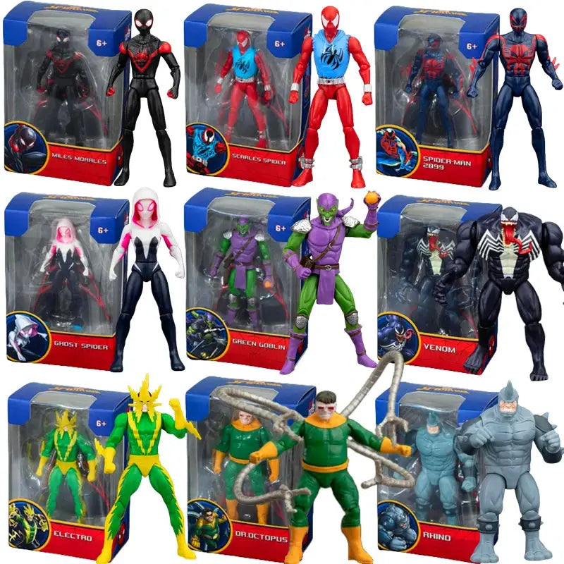 ZD Original Spider Man 4Inch Action Figures Green Goblin Doctor Octopus Venom Gwen Electro Scarlet Spider 2099 Rhino
